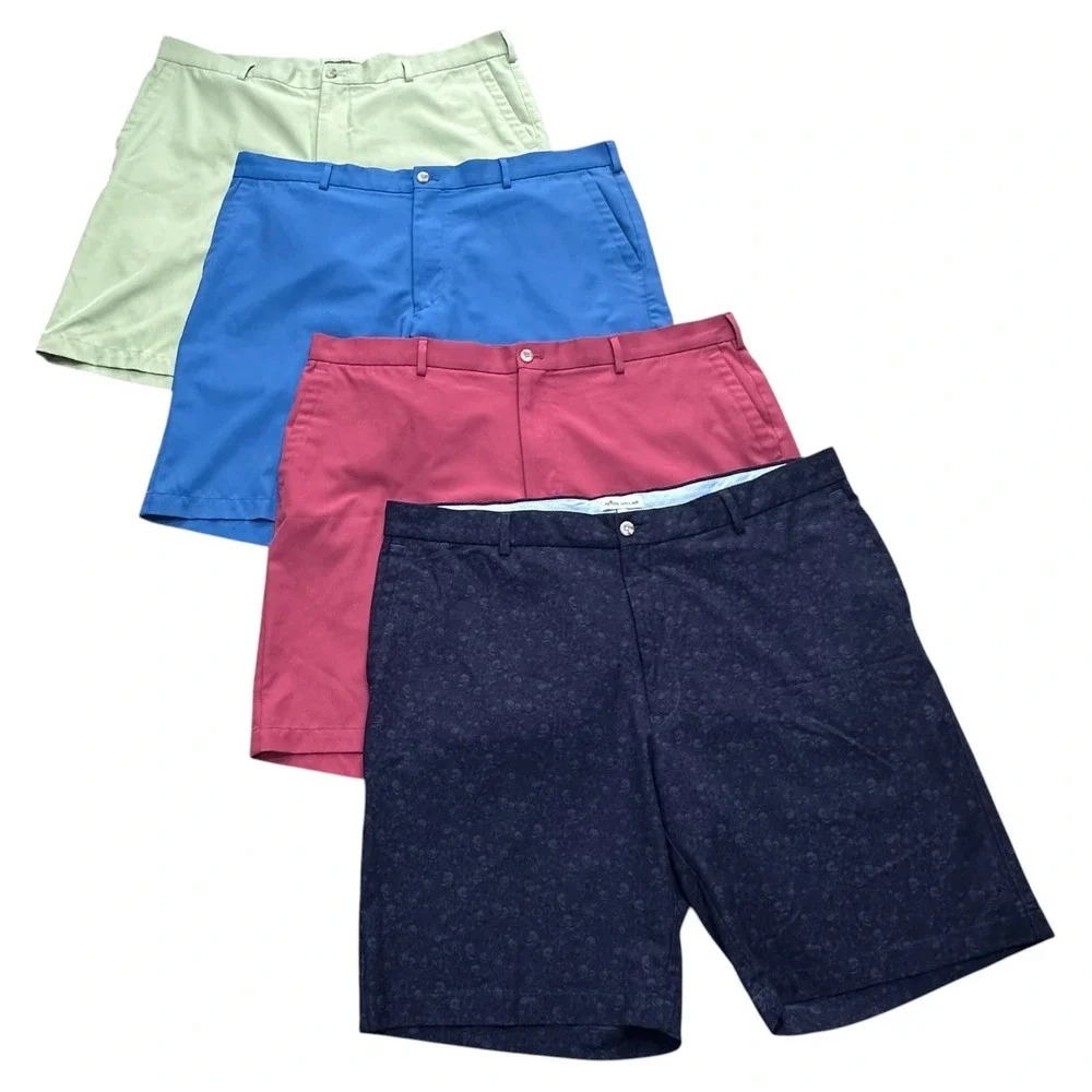 Peter Millar Mens Lot of 4 Performance Golf Shorts Sz 40 Bright‎ Vacation Summer